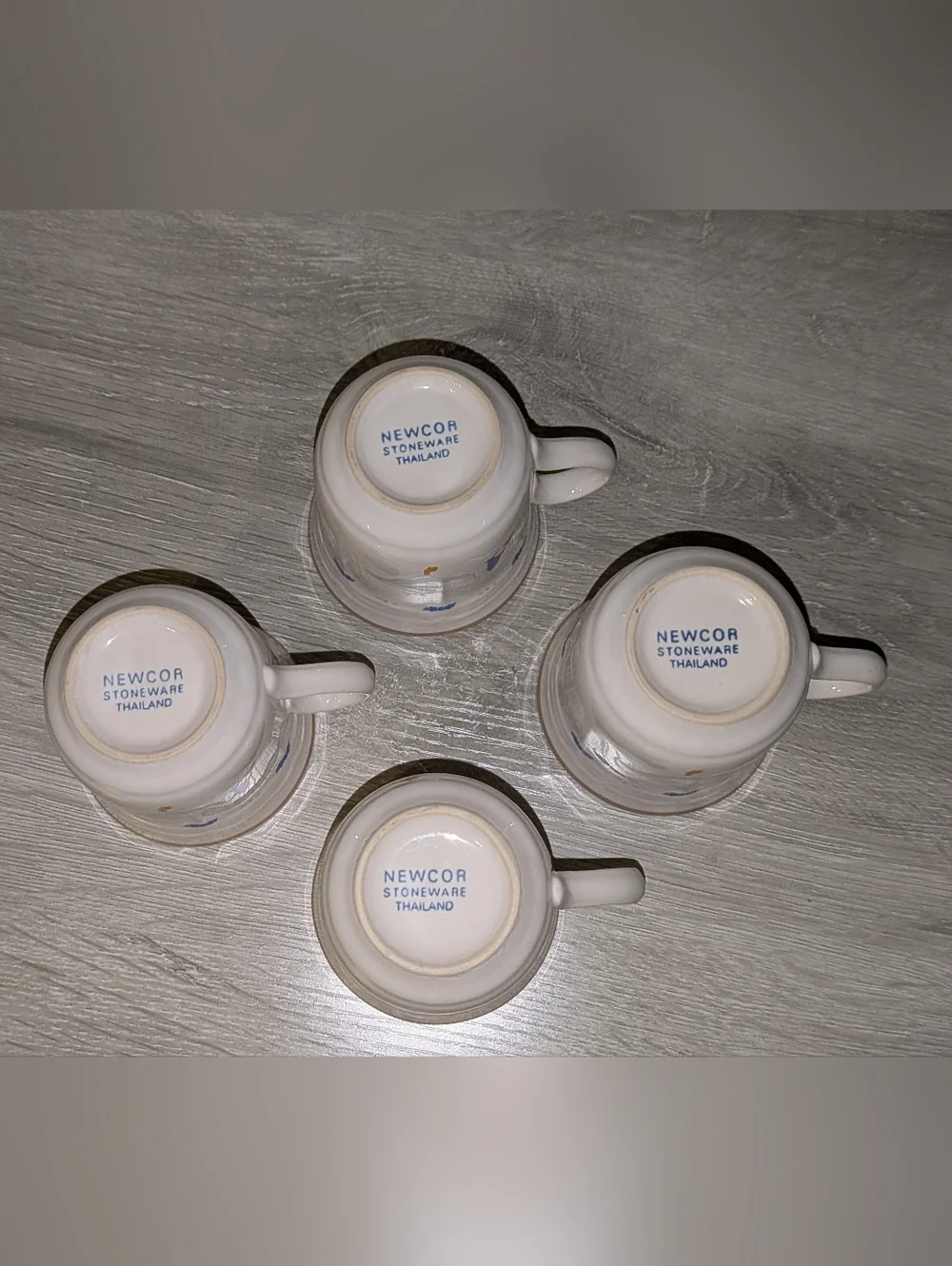 4 Vintage 1987 Newcor Countryside Geese Stoneware Cups Granny Core Cottage Core - Picture 6 of 7
